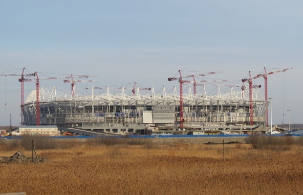 На "Ростов-Арене" завершено устройство нижнего слоя футбольного поля
